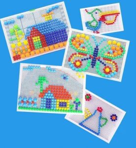 6654 *Caja de Pijas* (30x22 cm.) Tablero +230 Pijas de 3 Tamaños. - Imagen 4