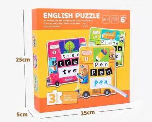 6734 *Escribe y Forma Palabras c/Fichas Magnéticas*  (25x25 cm.) 3 Tableros+35 Rompecabezas+Plumón+52 Letras Magnéticas. - Imagen 8