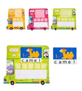 6734 *Escribe y Forma Palabras c/Fichas Magnéticas*  (25x25 cm.) 3 Tableros+35 Rompecabezas+Plumón+52 Letras Magnéticas. - Imagen 6