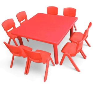 7601 *Mesa Cuadrada p/8 Niños Altura Ajustable Reforzada c/Acero* (88x88x  48 a 60 cm.) 3 Colores Diferentes. - Imagen 4