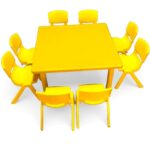7601 *Mesa Cuadrada p/8 Niños Altura Ajustable Reforzada c/Acero* (88x88x  48 a 60 cm.) 3 Colores Diferentes. - Imagen 3