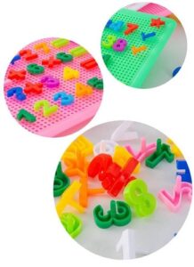 6664 *Caja de PIJAS NUMÉRICAS* (30x22 cm.) Tablero +210 Pijas. - Imagen 3