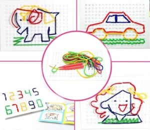 6714 *TABLITA PLÁSTICA TEJEDORA* (28x20 cm.) Tablero +2 Punzones c/Cordones. - Imagen 5