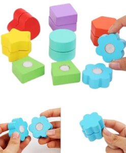 6824 *Cilindro d/Madera Flexible c/Figuras Geométricas Magnéticas y 10 Tarjetas Dobles* (17x17 cm.) - Imagen 2