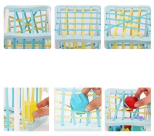 6814 *Cubo d/Madera Flexible c/Figuras Geométricas Magnéticas y 10 Tarjetas Dobles* (17x17 cm.) - Imagen 2