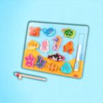 6844 *Rompecabezas 3 en 1 Pintaron, Juego d/Pesca Magnético y Enhebrar* (29x21.5 cm) Tablero+12 Figuras+ Caña+Cordón +Plumón. - Imagen 4