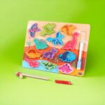 6844 *Rompecabezas 3 en 1 Pintaron, Juego d/Pesca Magnético y Enhebrar* (29x21.5 cm) Tablero+12 Figuras+ Caña+Cordón +Plumón. - Imagen 3