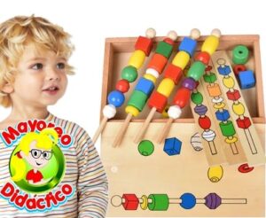 6954 *CUENTAS GIGANTES p/Pasar e/Guía de Madera* (29x18 cm.) 36 Pcs+ Caja. - Imagen 2