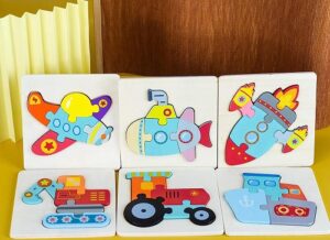 7024 *Rompecabezas d/Madera Pocas Piezas* (10.5x10.5 cm.) 12 Diferentes. - Imagen 4