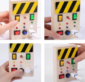 7114 *Tablero Cuadrado Sensorial c/Apagadores* (10x14 cm.) INDIVIDUAL.