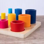 7164 *Bloques Cilíndricos Montessori* (18x18 cm.) Tablero+9 Cilindros de Madera. - Imagen 4