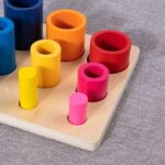 7164 *Bloques Cilíndricos Montessori* (18x18 cm.) Tablero+9 Cilindros de Madera. - Imagen 5