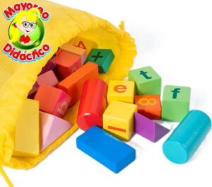 7184 *CUBETA BLOCKS de Madera Sólida en Colores* (20x20 cm.) 80 Pcs. - Imagen 7