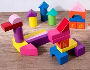 7184 *CUBETA BLOCKS de Madera Sólida en Colores* (20x20 cm.) 80 Pcs. - Imagen 3