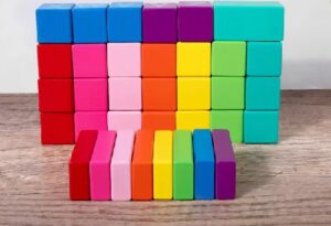 7184 *CUBETA BLOCKS de Madera Sólida en Colores* (20x20 cm.) 80 Pcs. - Imagen 2