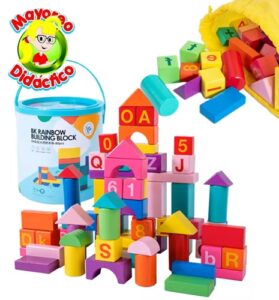 7194 *CUBETA BLOCKS de Madera Sólida en Colores* (22x28 cm.) 120 Pcs.