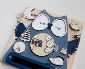 7214 *Buhito Azul Montessori Tablero Sensorial de Habilidades Finas* (33x30 cm.) - Imagen 4