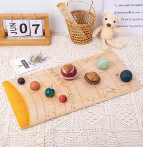 7244 *SISTEMA SOLAR Montessori* (45x23.5 cm.) Tablero+10 Tarjetas+ 8 Planetas. - Imagen 2