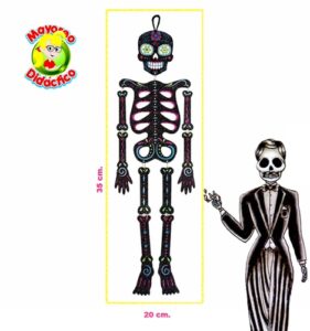 0530 *Esqueleto c/Brillo Día de Muertos* (20x35 cm.) 2 Diferentes. - Imagen 2