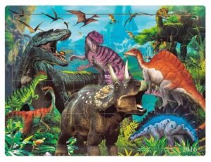 1277 *Rompecabezas d/Madera con 24 Pcs.*(30x22.5 cm.) Dinosaurios. - Imagen 3