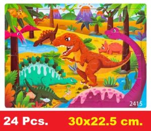 1277 *Rompecabezas d/Madera con 24 Pcs.*(30x22.5 cm.) Dinos Bebés - Imagen 2