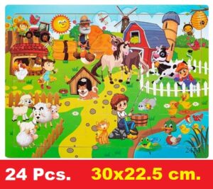 1277 *Rompecabezas d/Madera con 24 Pcs.*(30x22.5 cm.) Granja Amigos. - Imagen 2