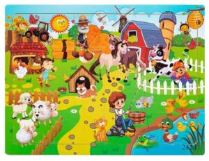 1277 *Rompecabezas d/Madera con 24 Pcs.*(30x22.5 cm.) Granja Amigos. - Imagen 3