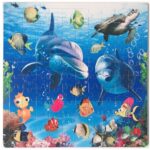 1278 *Rompecabezas d/Madera con 100 Pcs.*(30x30 cm.) Amigos del Mar. - Imagen 3