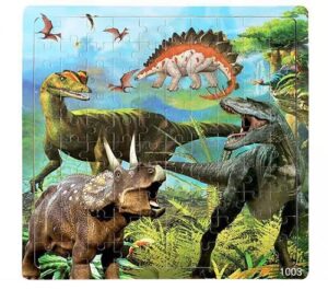 1278 *Rompecabezas d/Madera con 100 Pcs.*(30x30 cm.) Dinosaurios. - Imagen 3
