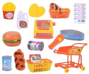 7586 *Juego de TIENDA DE COMESTIBLES* (31.5x45 cm.) 17 Pcs. +23 Billetes. - Imagen 2