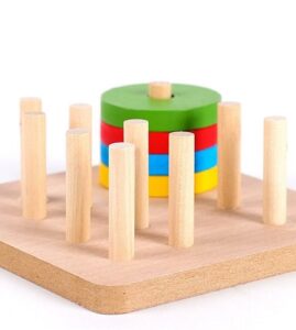 0284 *Apilador Geométrico d/Madera* (11.5 cm.) 17 Pcs. - Imagen 5