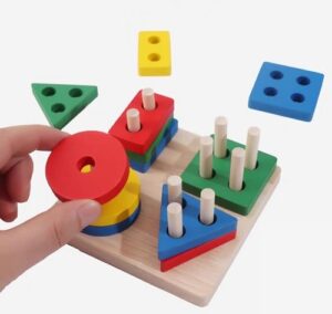 0284 *Apilador Geométrico d/Madera* (11.5 cm.) 17 Pcs. - Imagen 3