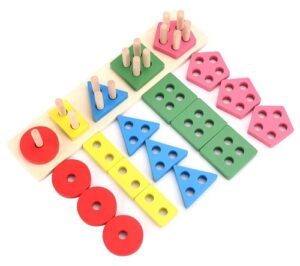 0294 *Apilador 5 Figuras Geométricas e/Línea de Madera* (35x5 cm.) 26 Pcs. - Imagen 4