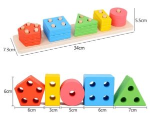 0294 *Apilador 5 Figuras Geométricas e/Línea de Madera* (35x5 cm.) 26 Pcs. - Imagen 10