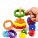 0354 *TORRE GEOMÉTRICA LÓGICA Apilable de Aros Dobles* (9.5x16.5 cm.) 16 Pcs. - Imagen 4