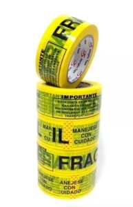 0607 *Cintas p/Empaque PRECAUCIÓN* (13x5 cm.) 150 Mts. INDIVIDUAL - Imagen 2