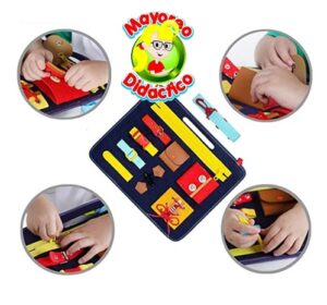 4303 *PORTAFOLIO-TABLERO TEXTIL Motricidad Fina* (30x26 cm.) 9 Habilidades. - Imagen 3