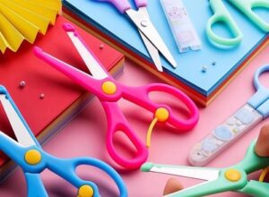 0121 *Tijera d/Entrenamiento para Preescolar * (7x14 cm.) 3 Colores Diferentes.