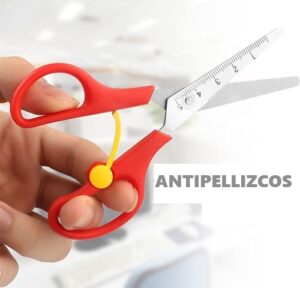 0176 *Tijera d/Seguridad con Regla* (6x14 cm.) 3 Colores Diferentes. - Imagen 2