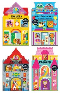 6264 *LEE, BUSCA Y JUEGA Libro d/Cartón Armable* (12x20 cm.) 6 Pág. Palacio, Escuela, Catillo o Estación de Servicio. - Imagen 7