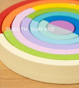 0426 *Arcoíris Apilable de Madera* (16.5x8.5 cm.) 6 Colores Diferentes. - Imagen 3