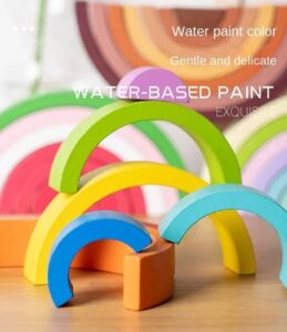 0426 *Arcoíris Apilable de Madera* (16.5x8.5 cm.) 6 Colores Diferentes. - Imagen 5