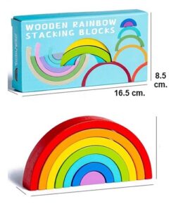0426 *Arcoíris Apilable de Madera* (16.5x8.5 cm.) 6 Colores Diferentes. - Imagen 2