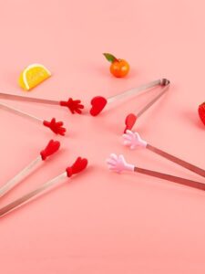 4316 *Pinzas Metálicas Punta Silicona* (3.5x13.5 cm.) 3 Diferentes. - Imagen 2