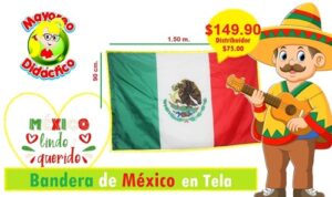 4351 *BANDERA DE MÉXICO e/Tela* (150x90 cm.) - Imagen 2