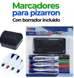 5264 *4 Marcadores p/Pizarrón con Borrador* (16.5x17.5 cm.) 5 Pcs. - Imagen 2