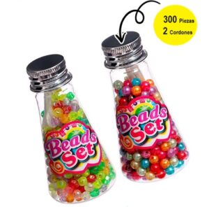 4355 *Botellita c/Cuentas* (4.5x9 cm.) 300 Cuentas +2 Cordones 2 Diferentes. - Imagen 5