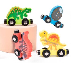 2589 *Tren d/Madera Magnético NÚMEROS, DINOSAURIOS Y SUS NOMBRES* (80 cm.) 10 Vagones. - Imagen 2
