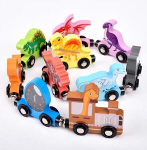 2589 *Tren d/Madera Magnético NÚMEROS, DINOSAURIOS Y SUS NOMBRES* (80 cm.) 10 Vagones. - Imagen 3