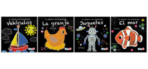 0095 *PRIMERAS PALABRAS Libro d/Cartón* (16x16 cm.) 20 Pág. 4 Diferentes.